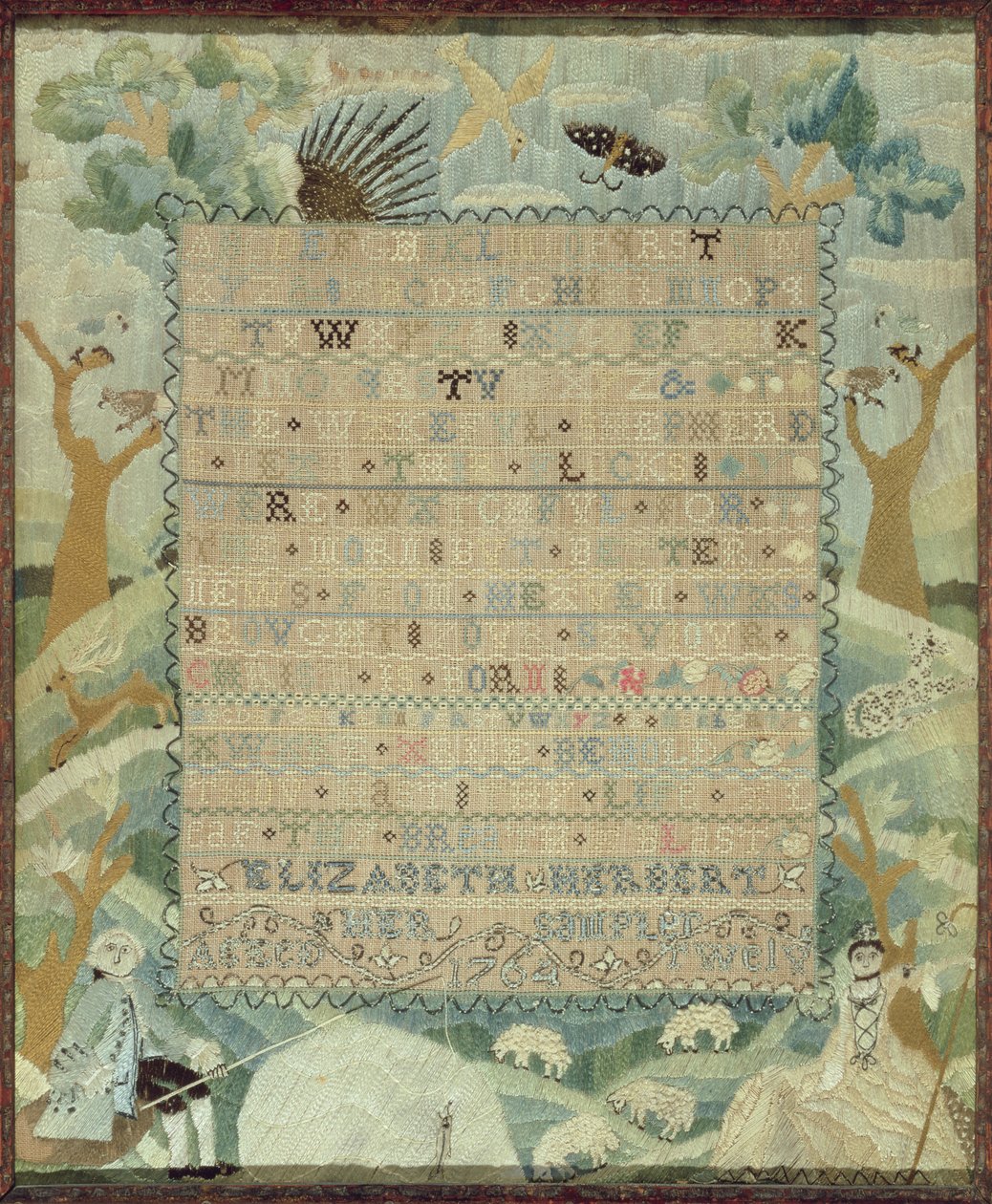 Stickmustertuch von Elizabeth Herbert