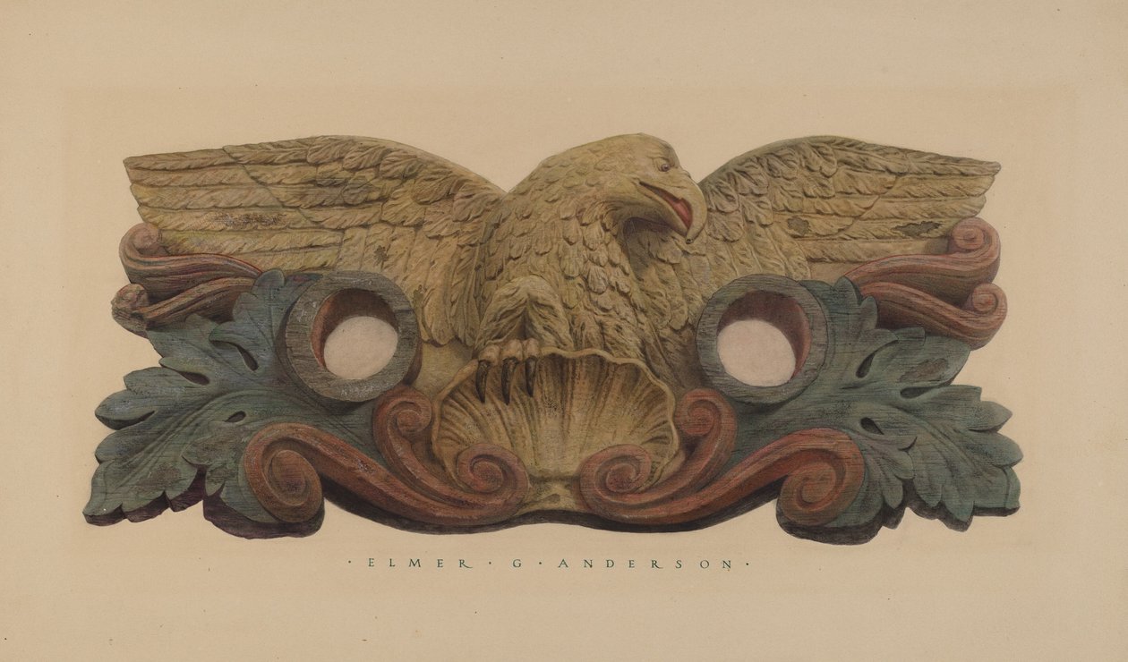Schlauchhalter mit Feuerwehrabzeichen von Elmer G. Anderson