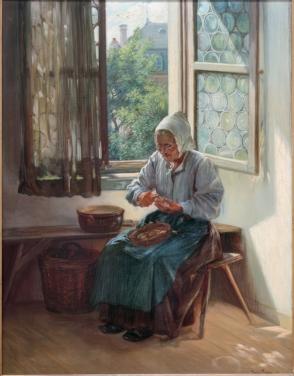Kartoffelschälerin von Emil Gies