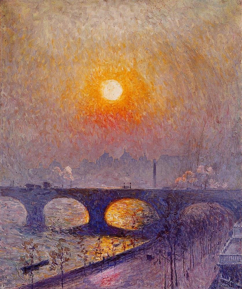 Sonnenuntergang über der Waterloo-Brücke von Emile Claus