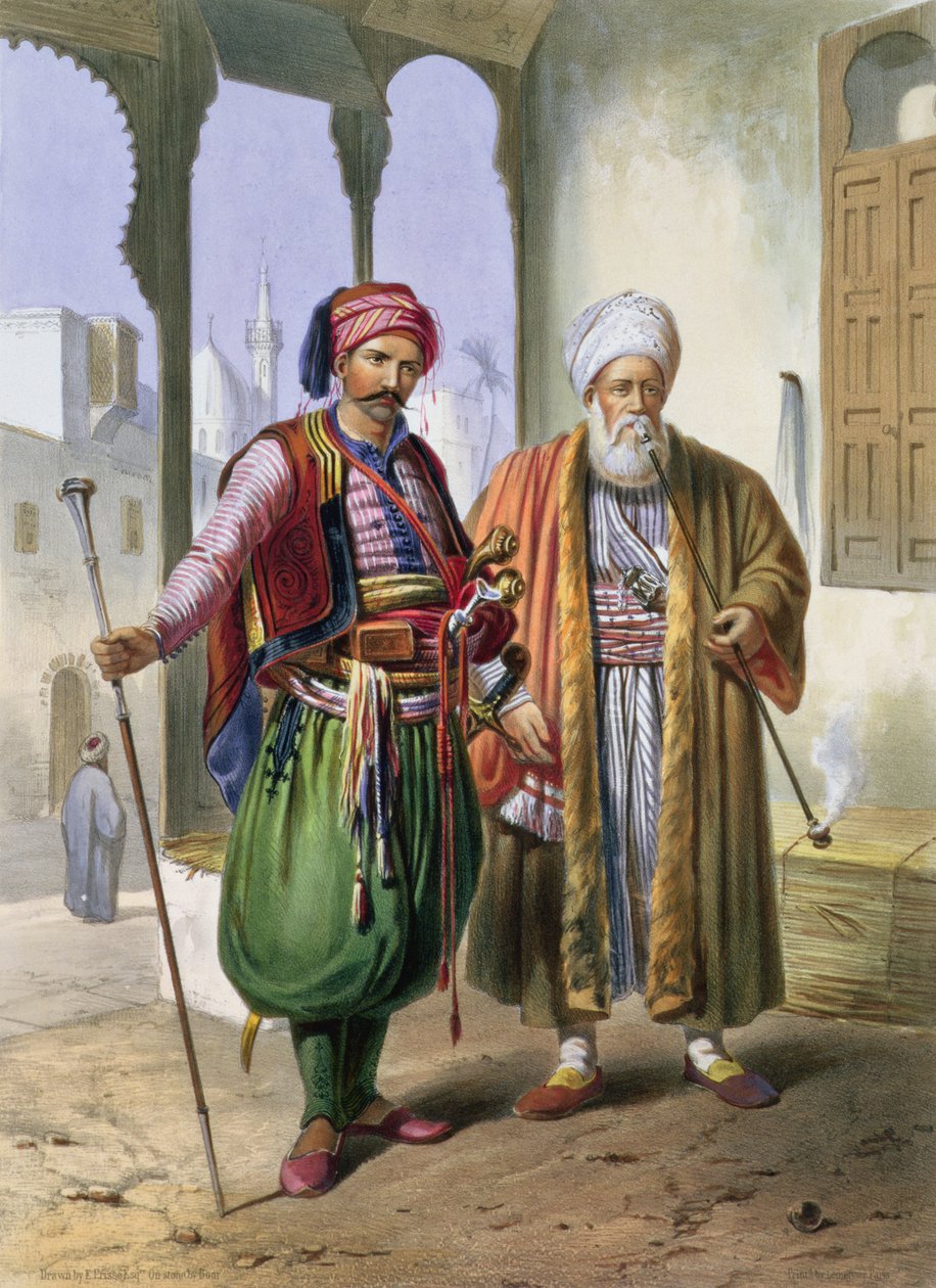 Ein Janitschar und ein Kaufmann in Kairo, Illustration aus 