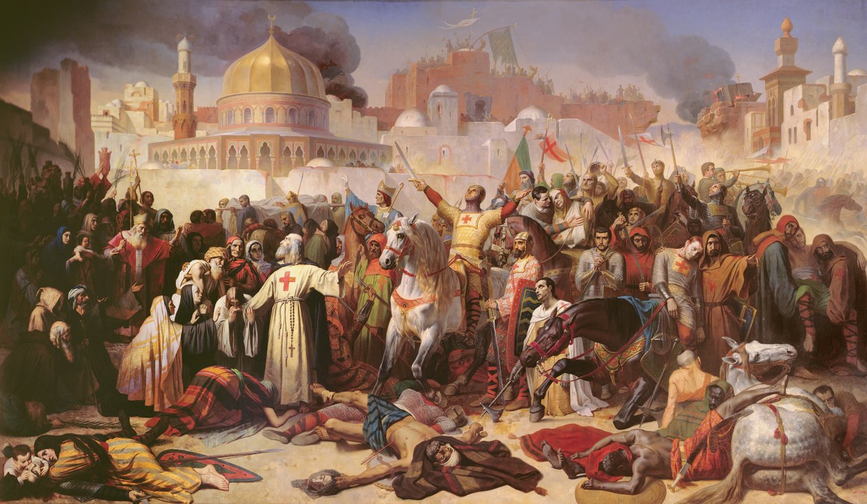 Eroberung Jerusalems durch die Kreuzfahrer, 15. Juli 1099, 1847 von Emile Signol