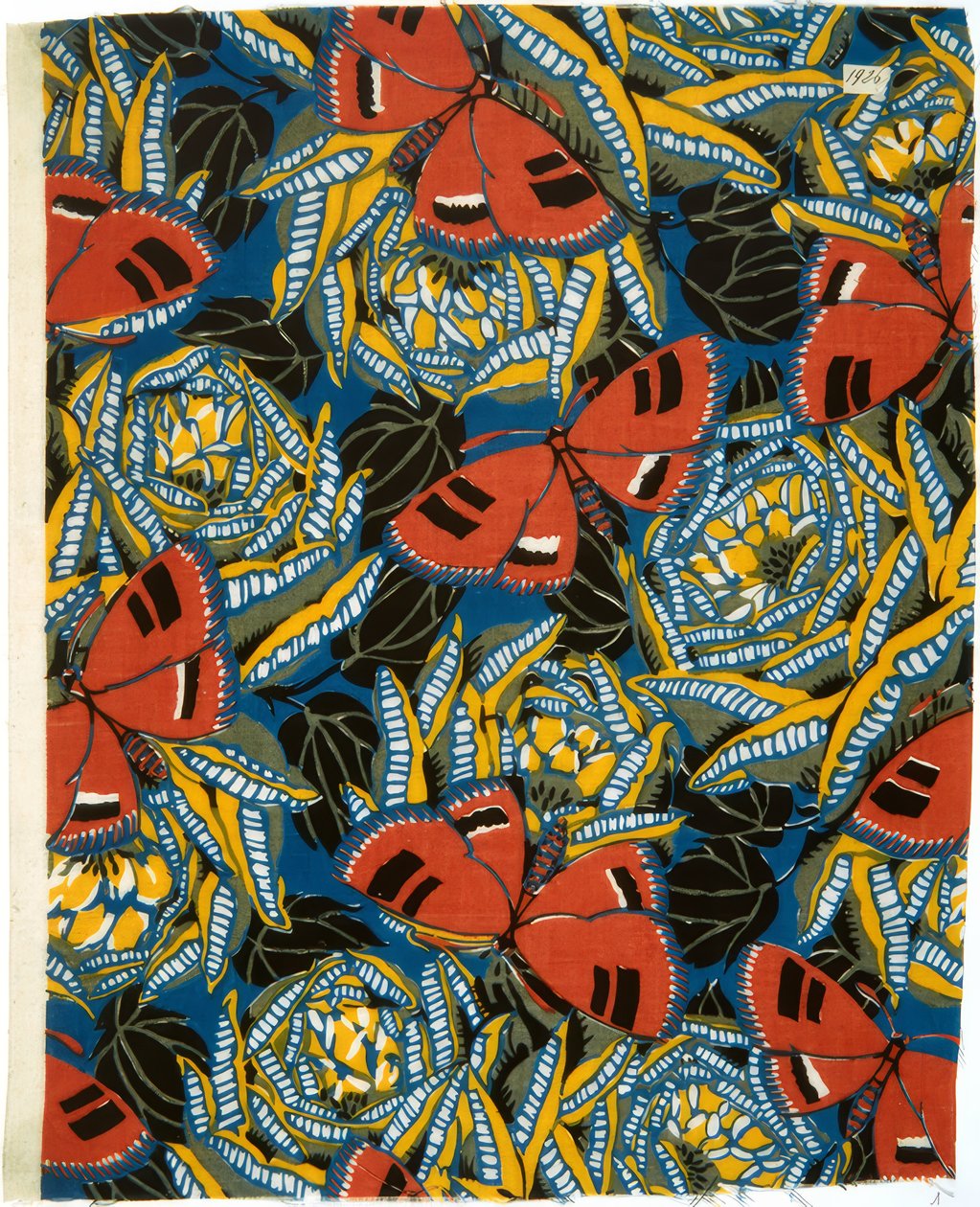 Schmetterlinge auf stilisierten Rosen von Émile Alain Séguy