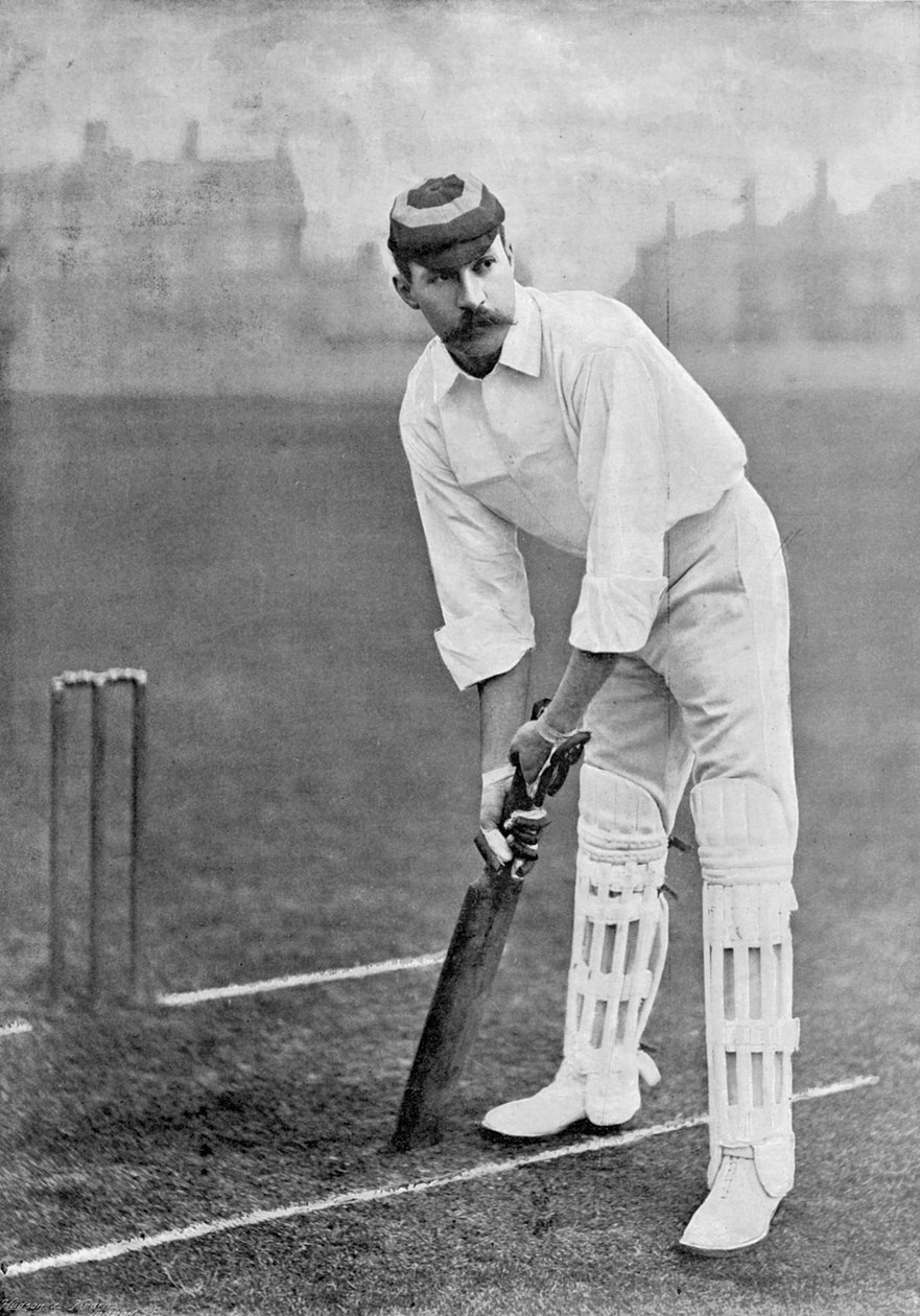 A.E. Stoddart, aus Berühmte Cricketspieler und Cricketplätze, veröffentlicht von Hudson und Kearns, 1895 von English Photographer