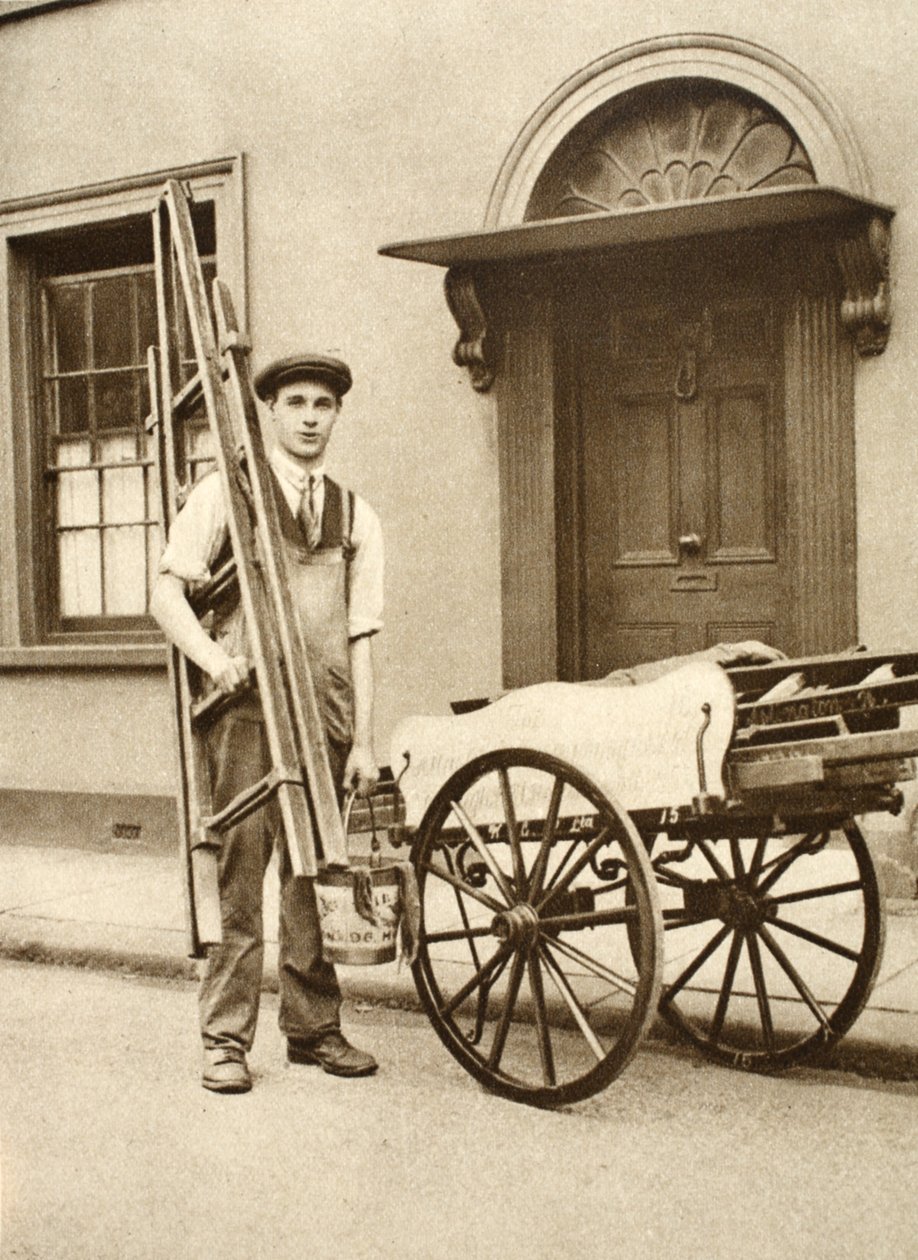 Ein Fensterputzer aus Islington, aus Wunderbares London, veröffentlicht 1926-27 von English Photographer