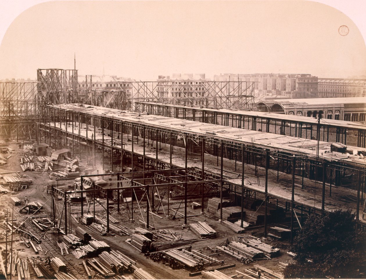 Bauarbeiten, Internationale Ausstellung, 1862 von English Photographer