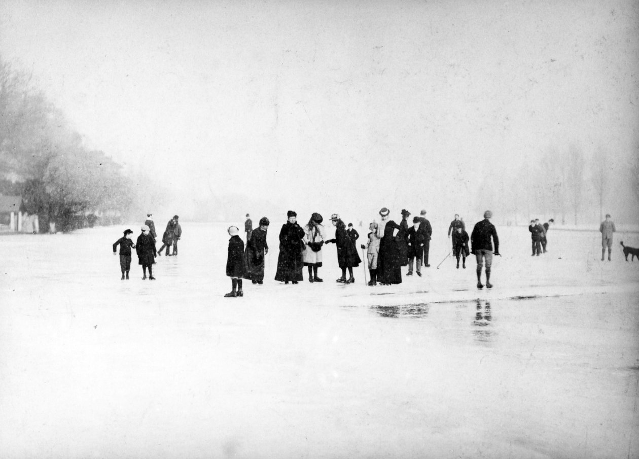 Eislaufen auf den Fens, um 1870-99 von English Photographer
