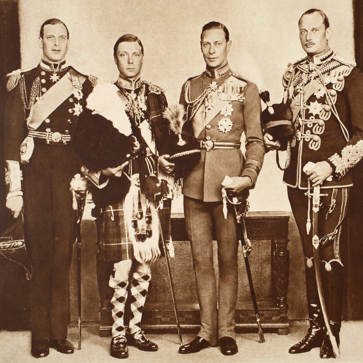 König Edward mit seinen Brüdern, 1930er Jahre von English Photographer