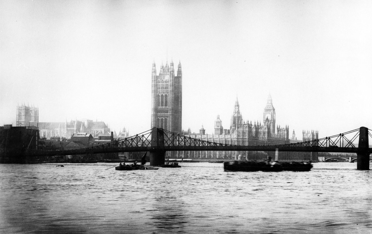Lambeth-Brücke und der Palace of Westminster, spätes 19. Jahrhundert von English Photographer