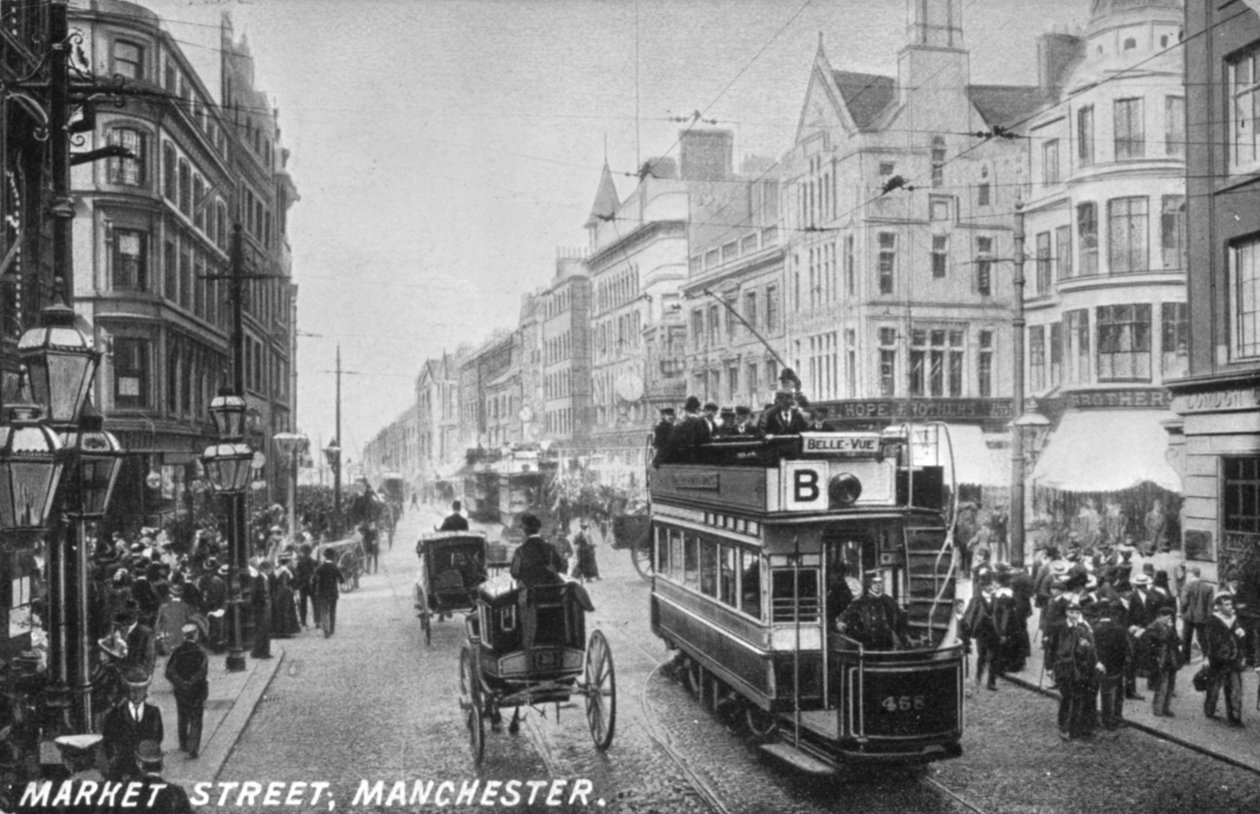 Market Street, Manchester, ca. 1910 von English Photographer