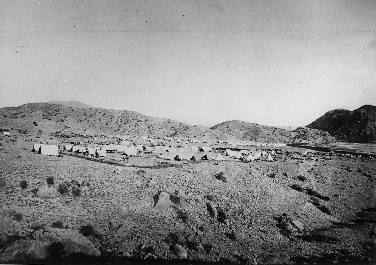 Militärlager während des Zweiten Anglo-Afghanischen Krieges, 1878-80 von English Photographer