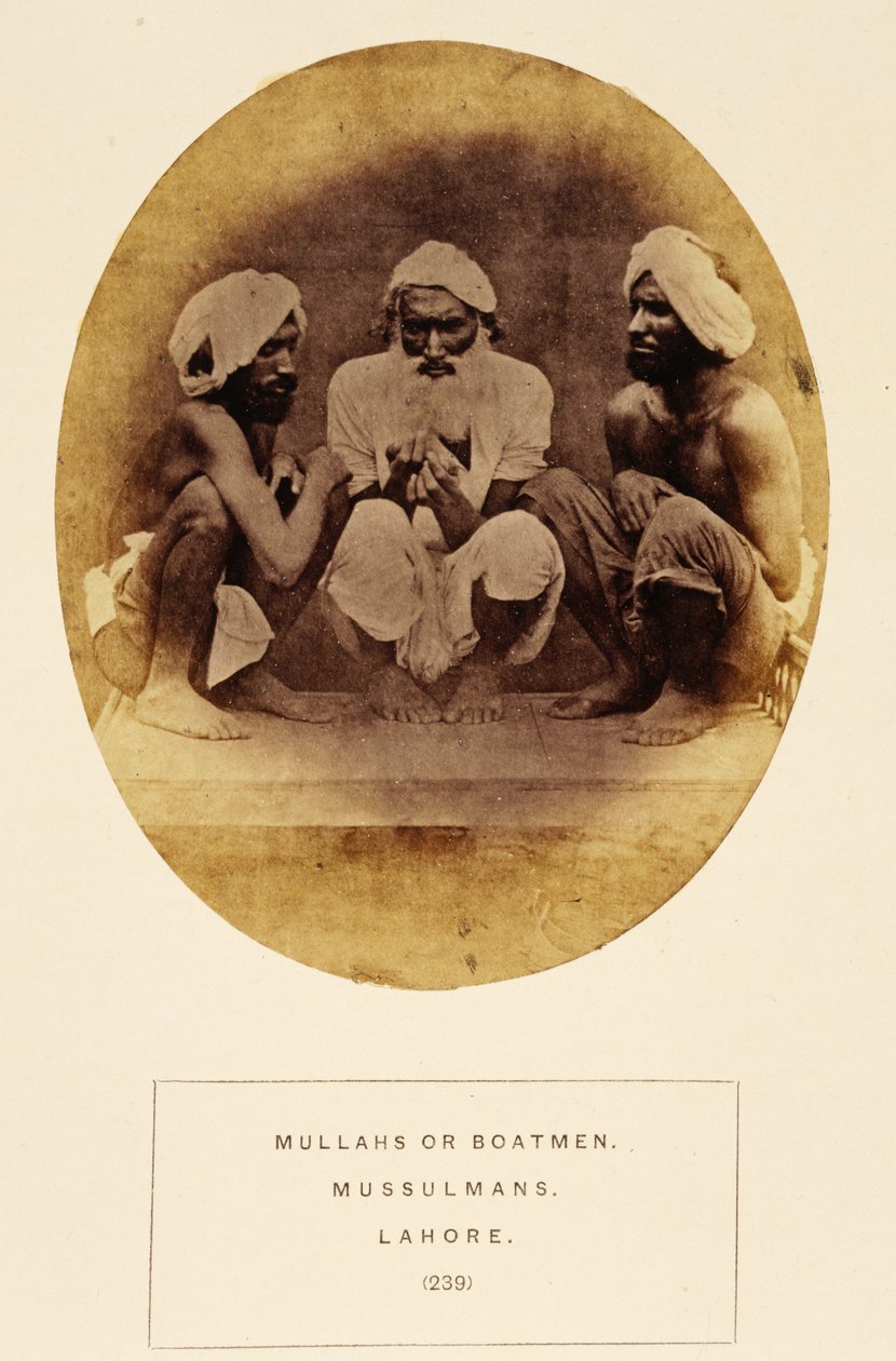 Mullahs oder Bootsmänner, Muslime, Lahore, aus Die Völker Indiens, von J. Forbes Watson, veröffentlicht 1868 von English Photographer