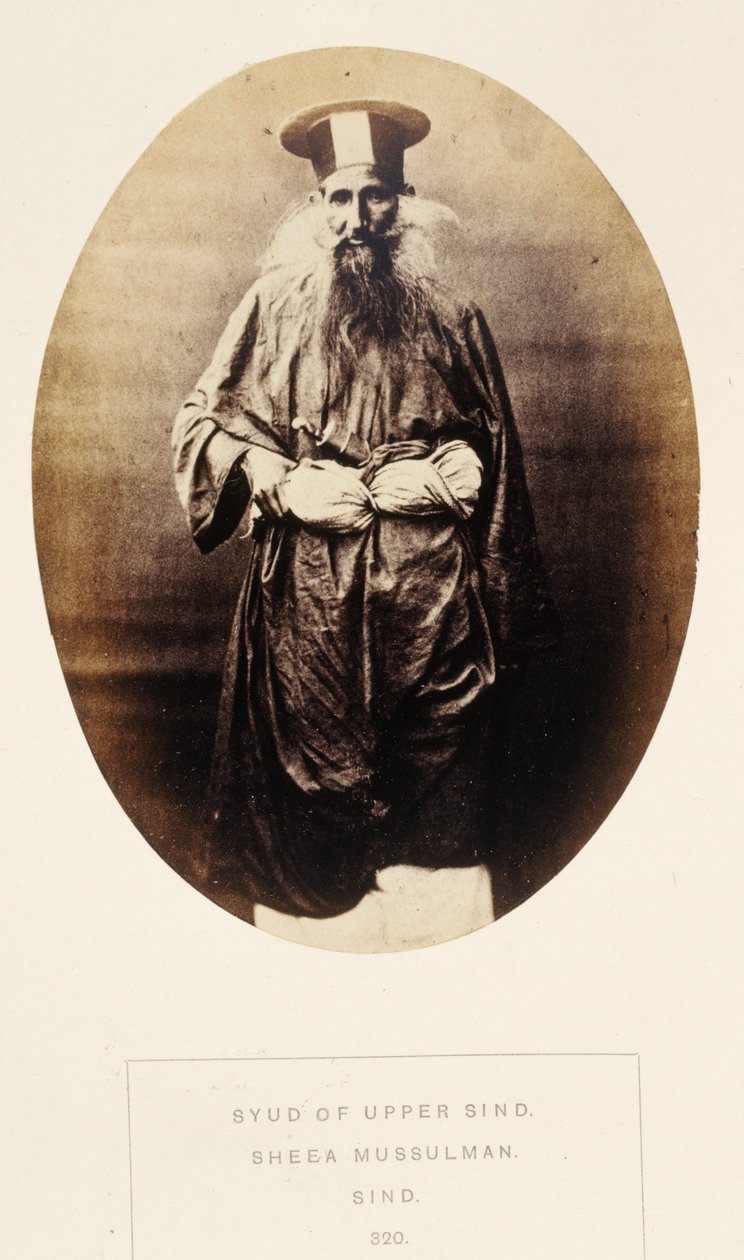 Syud von Ober-Sind, Sheea-Mussulman, Sind, aus The People of India, von J. Forbes Watson, veröffentlicht 1868 von English Photographer