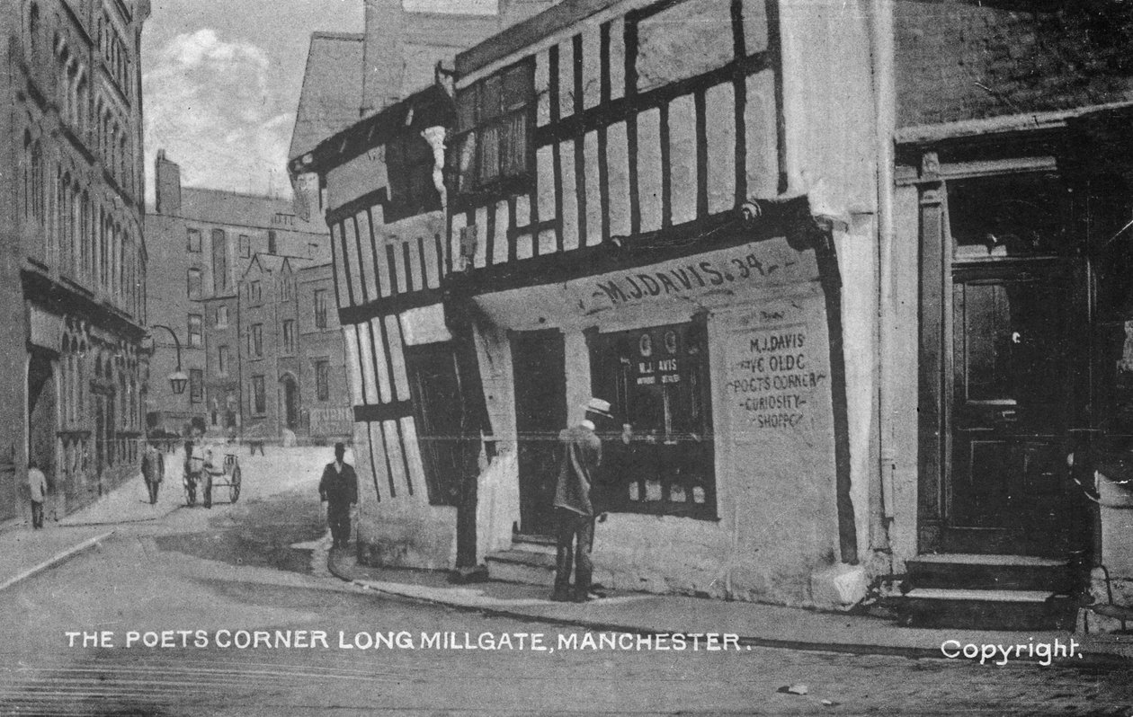 Die Ecke des Dichters, Long Millgate, Manchester, ca. 1910 von English Photographer