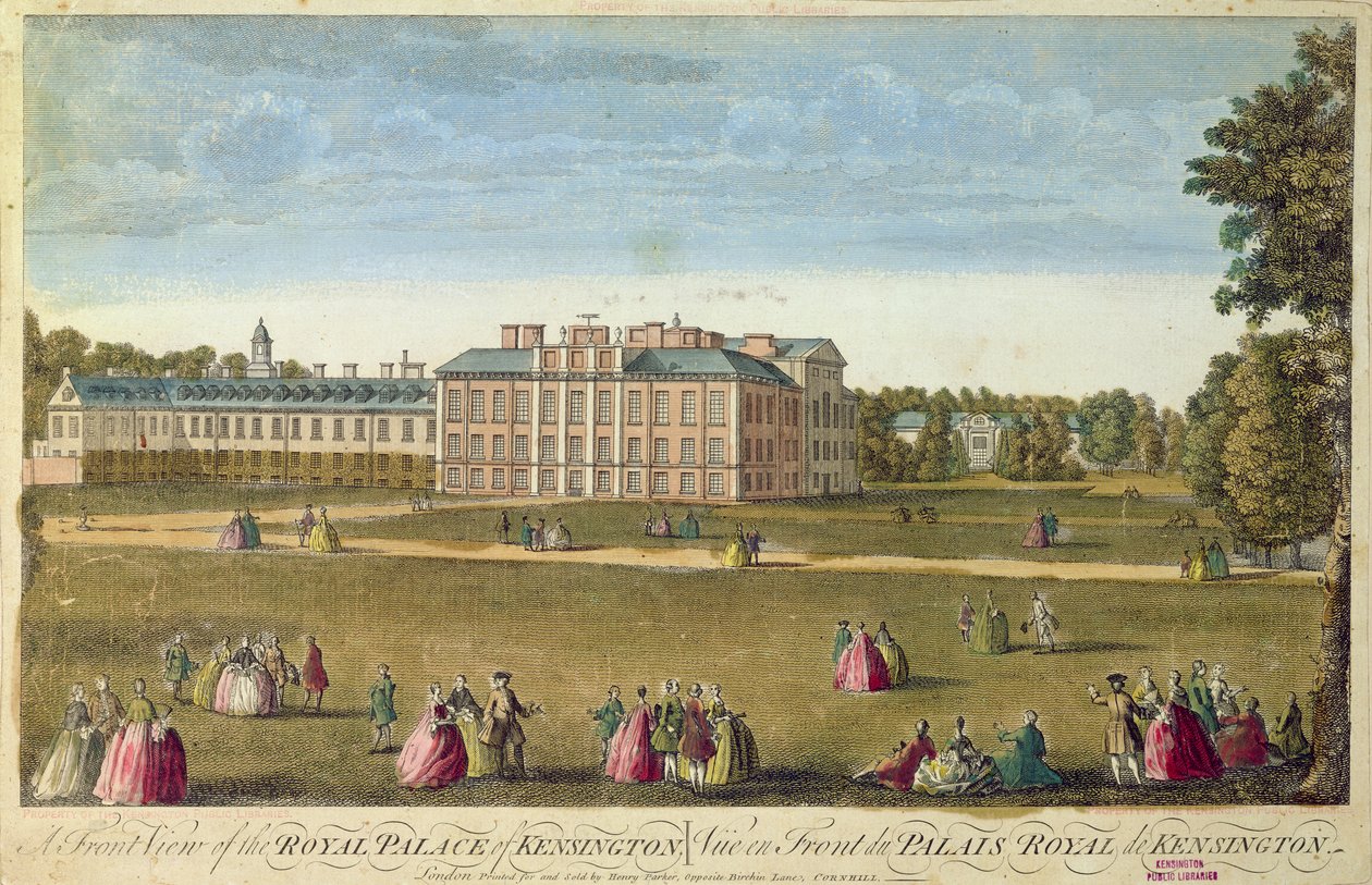 Eine Vorderansicht des Königlichen Palastes von Kensington von English School