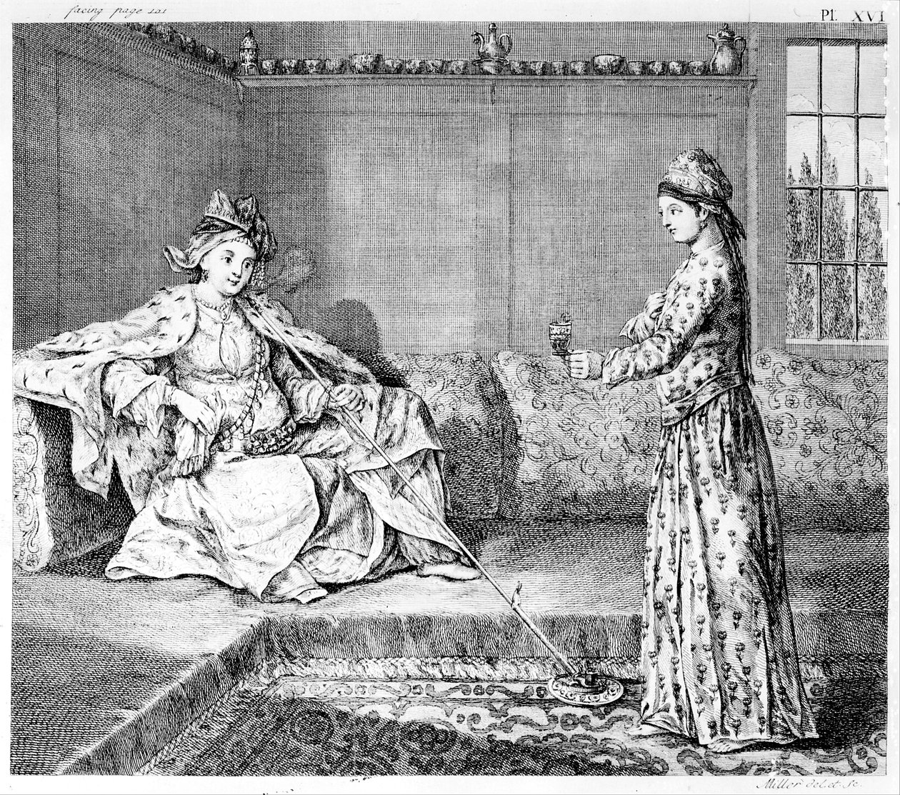 Eine Dame aus Aleppo mit einer Pfeife, Illustration aus 