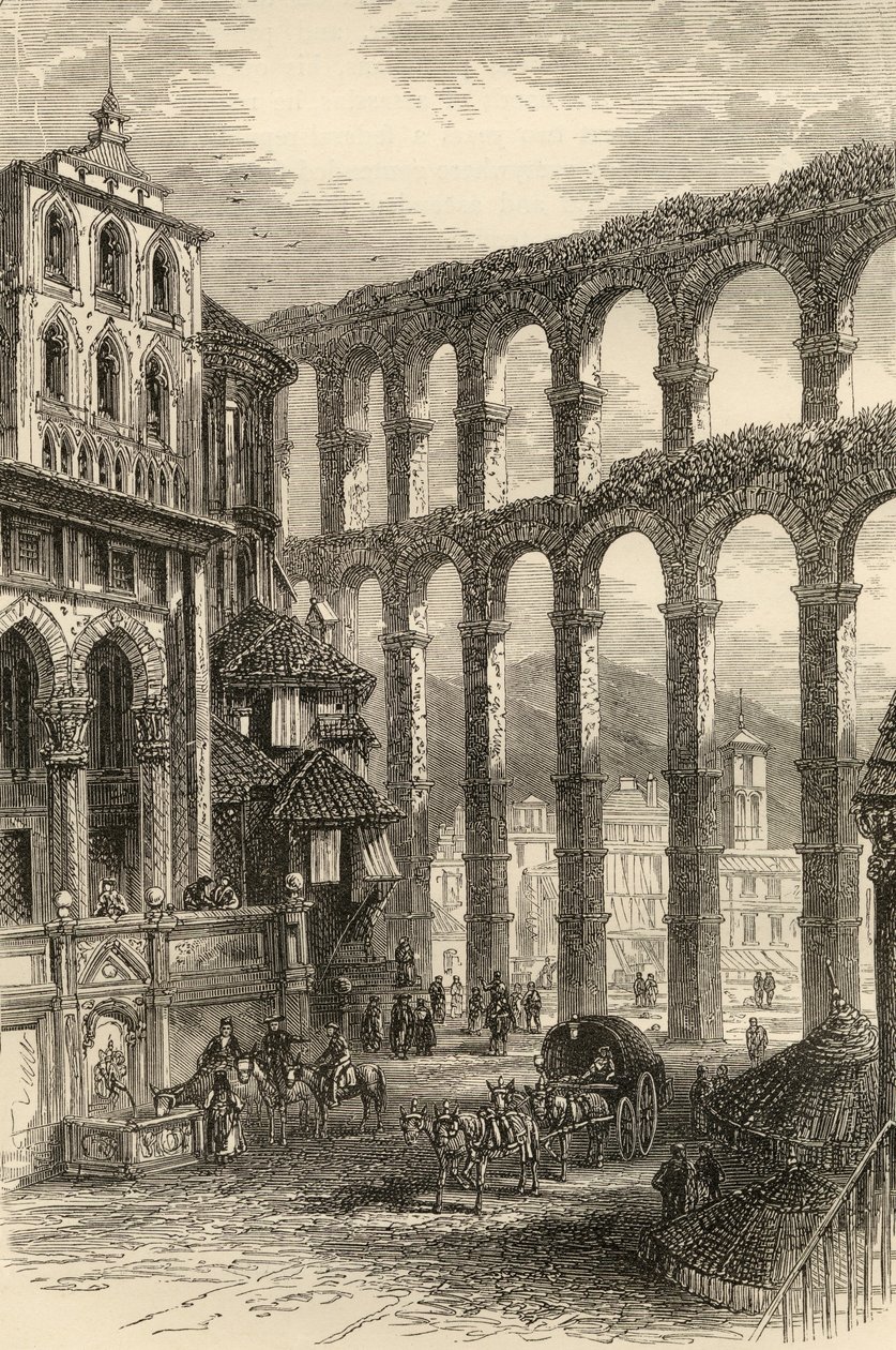 Aquädukt in Segovia, Spanien, Illustration aus 