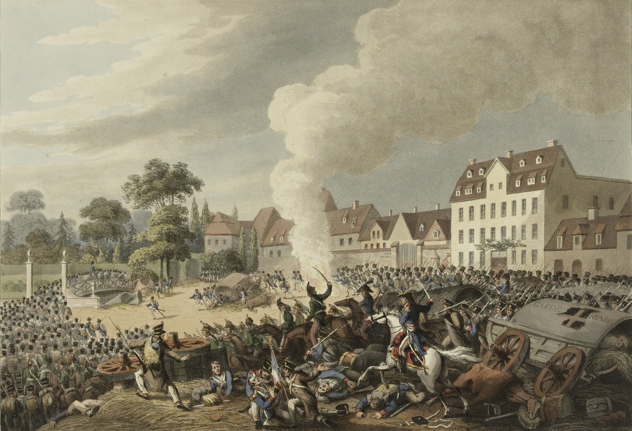 Schlacht bei Leipzig, 16.-19. Oktober 1813, aus Ein illustriertes Protokoll wichtiger Ereignisse in den Annalen Europas in den Jahren 1812, 1813, 1814 & 1815, 1815 von English School