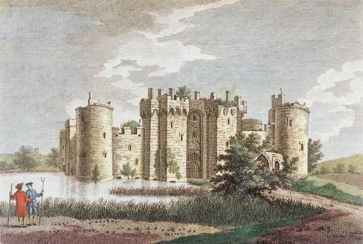 Bodiam Castle, Sussex, 7. Januar 1778 von English School