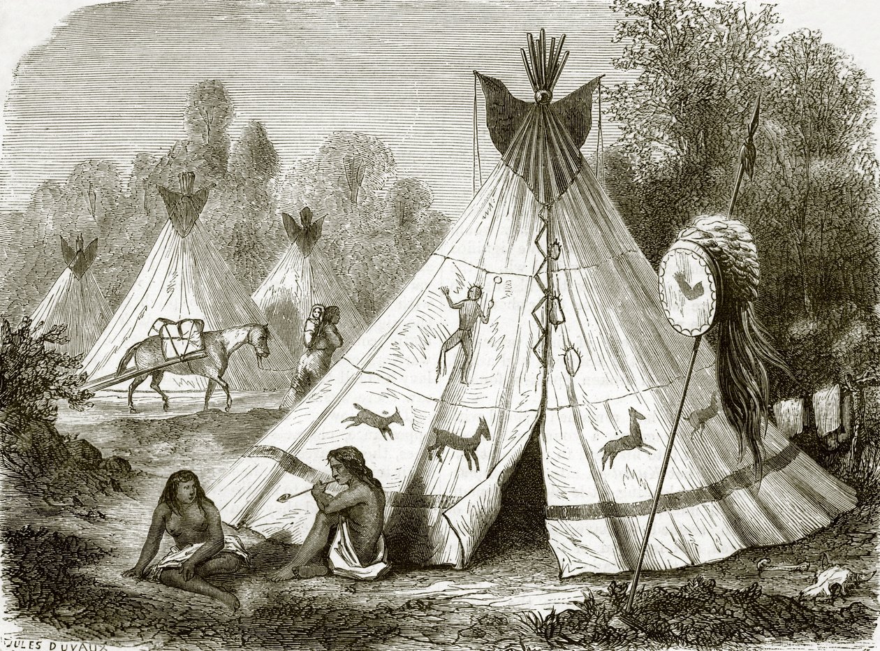 Lager der Comanche-Indianer von English School