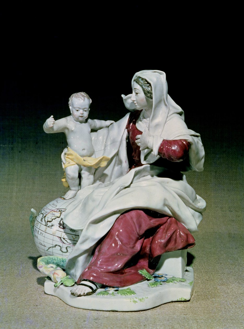 Chelsea-Figur von Madonna und Kind, Rotanker-Periode, c.1755 (Porzellan) von English School