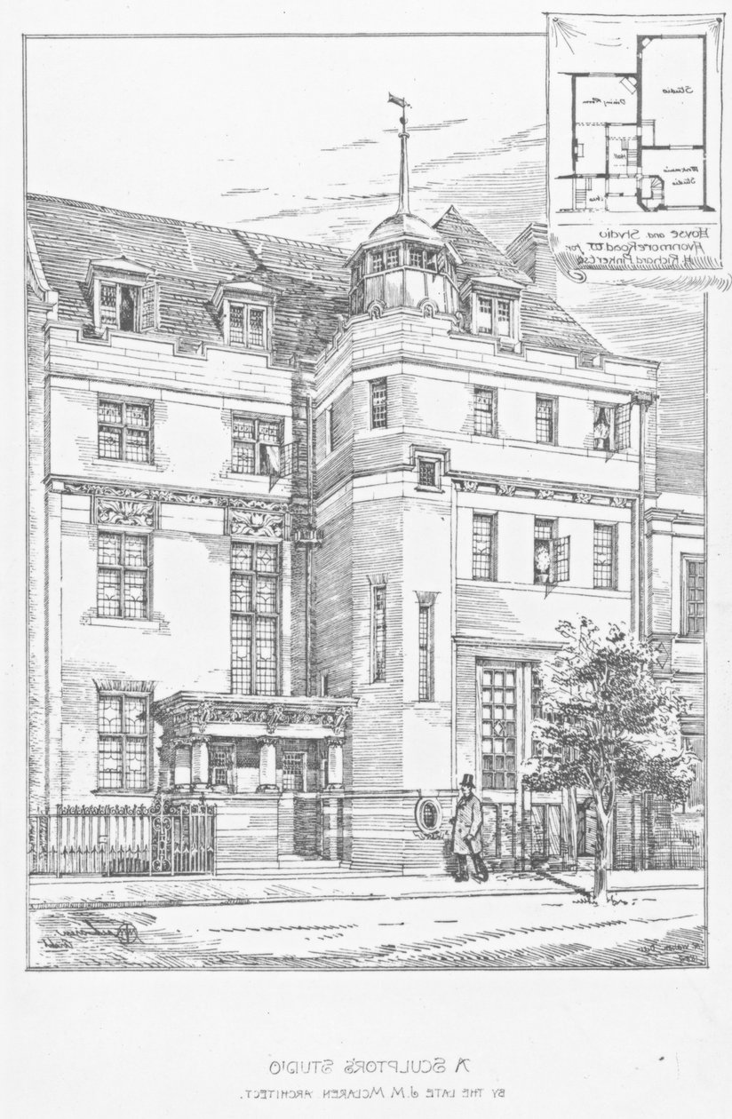 Entwurf für ein Bildhaueratelier, 1889 von English School