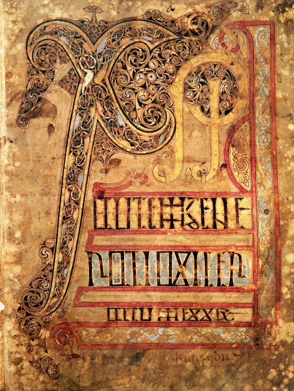 Initialseite aus den Lichfield-Evangelien, ca. 720 von English School