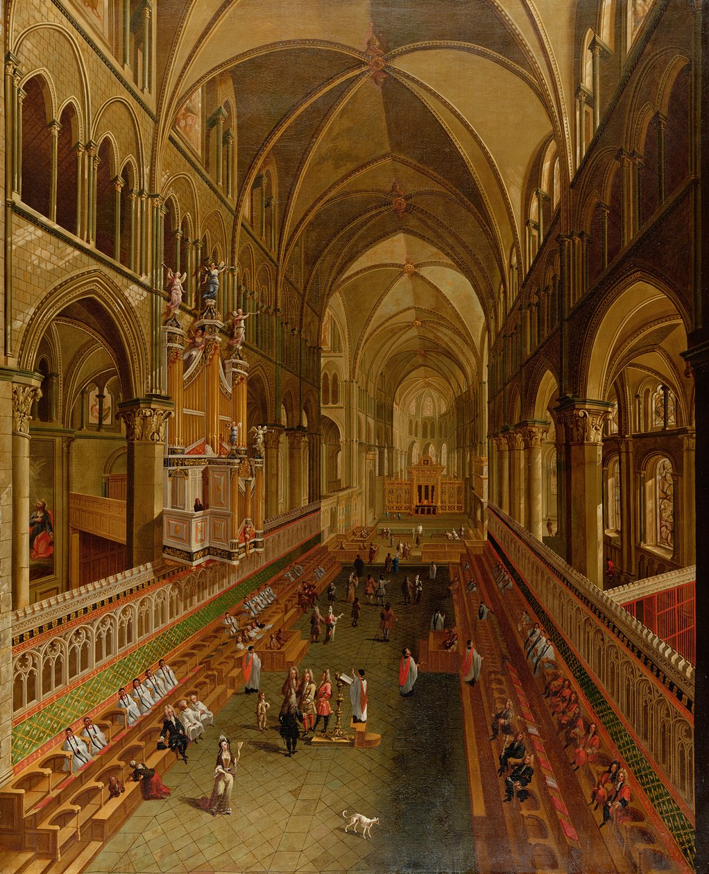 Innenraum der Kathedrale von Canterbury, ca. 1675-1700 von English School
