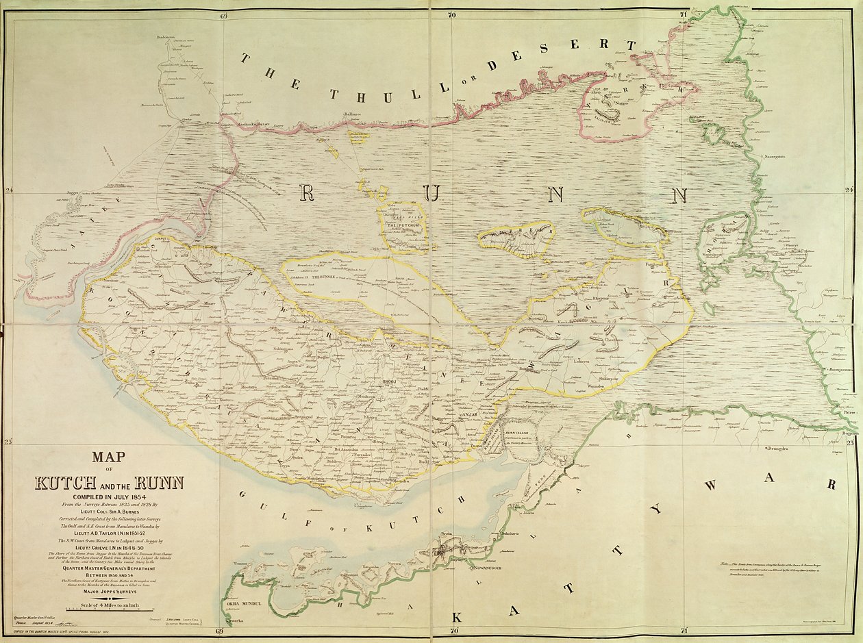 Karte von Kutch und Runn, Indien, 1854 von English School