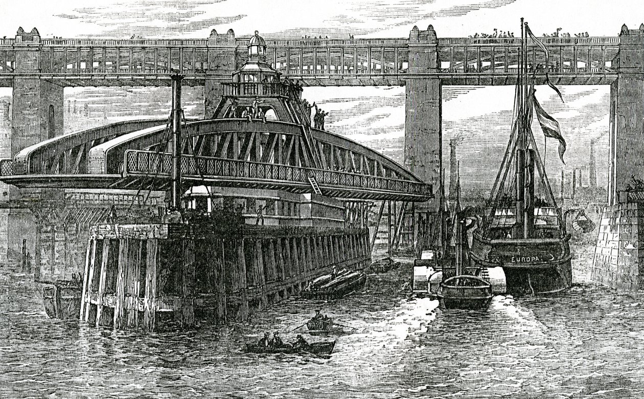 Eröffnung der neuen Drehbrücke in Newcastle-upon-Tyne, 1876 von English School