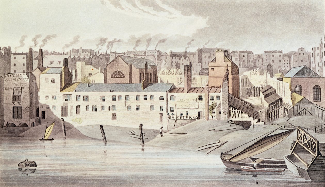 Teil der Ruinen des Savoy, 1816 von English School