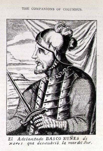 Porträt von Pedro Nunes (1502-78) aus Xeres, der das Südmeer entdeckte, aus The Narrative and Critical History of America, herausgegeben von Justin Winsor, London, 1886 von English School