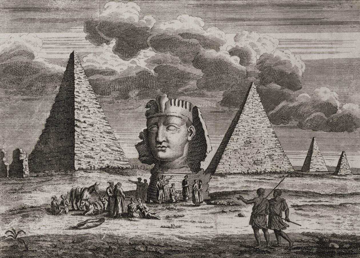 Die Pyramiden und die Sphinx von Gizeh, Ägypten, ca. 1725 von English School