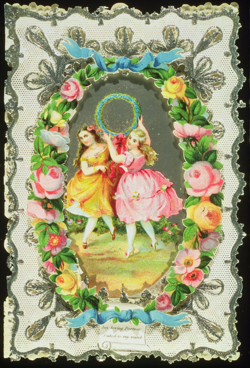 Viktorianische Valentinskarte von English School