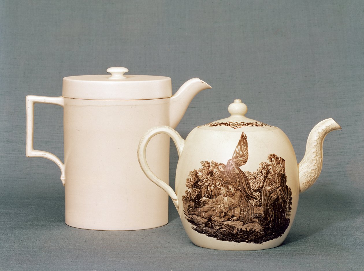 Wedgwood Queens Ware Krug und Teekanne, 2. Hälfte des 18. Jahrhunderts von English School