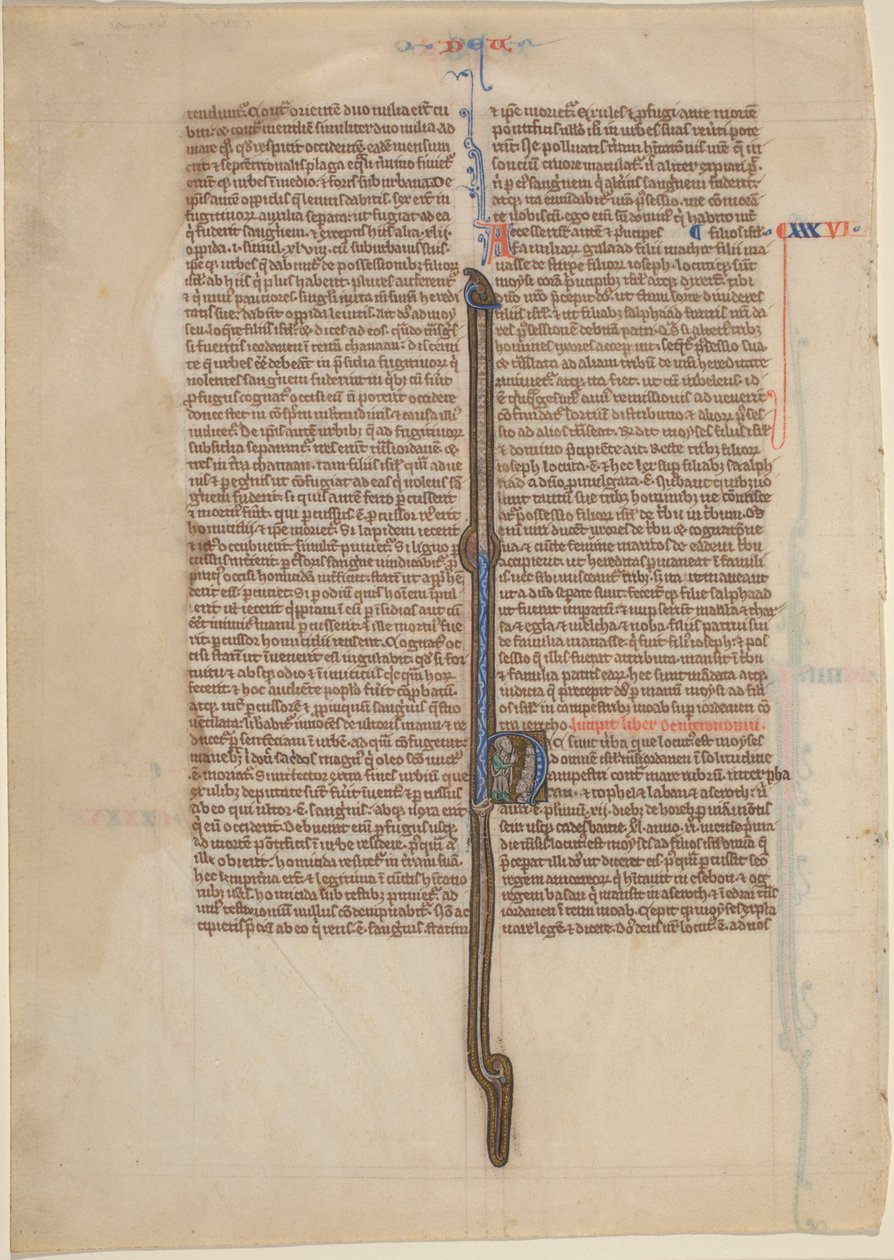 Manuskriptblatt aus einer Bibel (Deuteronomium) von English 13th Century