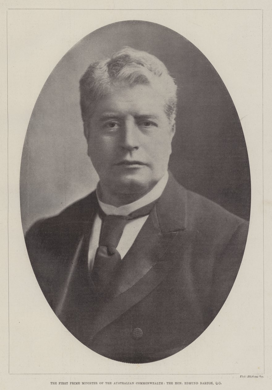 Der erste Premierminister des australischen Commonwealth, der ehrenwerte Edmund Barton, QC von English Photographer