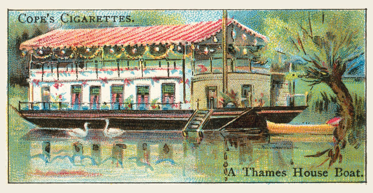 Ein Hausboot auf der Themse von English School