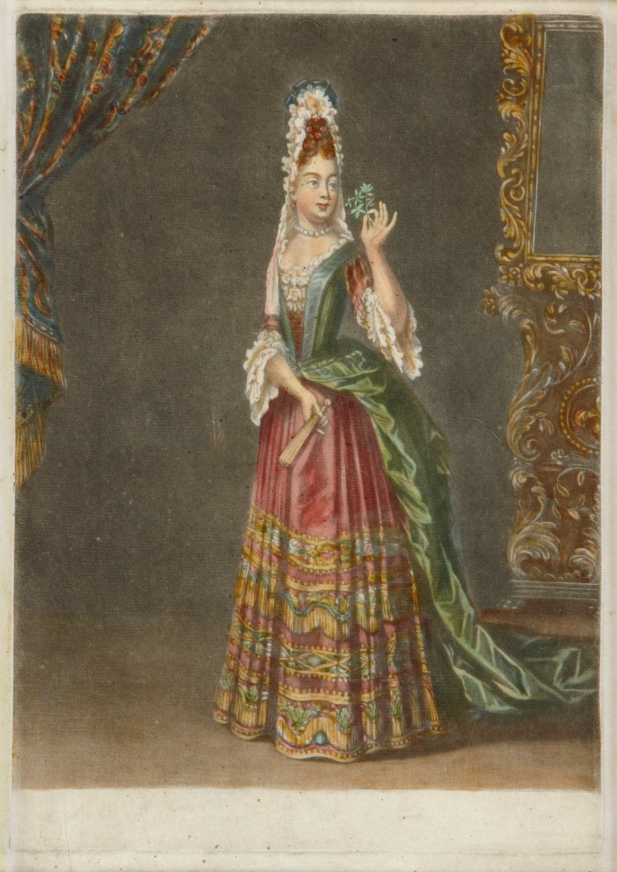 Eine Dame in einem Mantua von English School