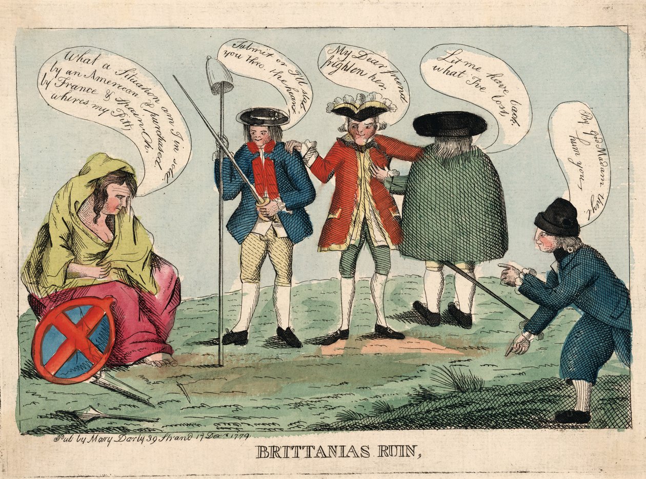 Britannias Ruin, veröffentlicht 1779 von English School