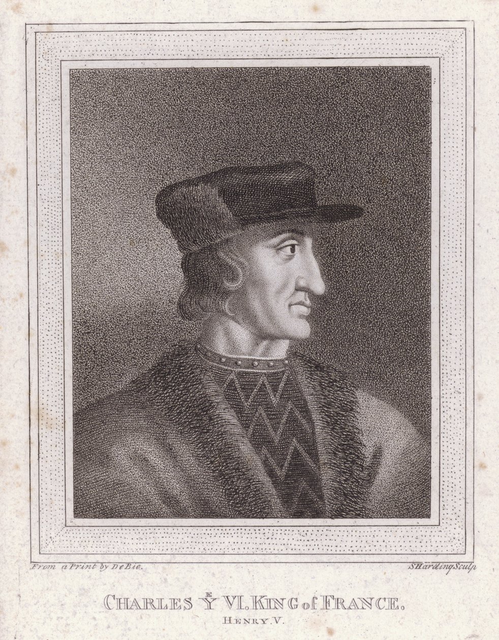 Karl VI., König von Frankreich (Stich) von English School