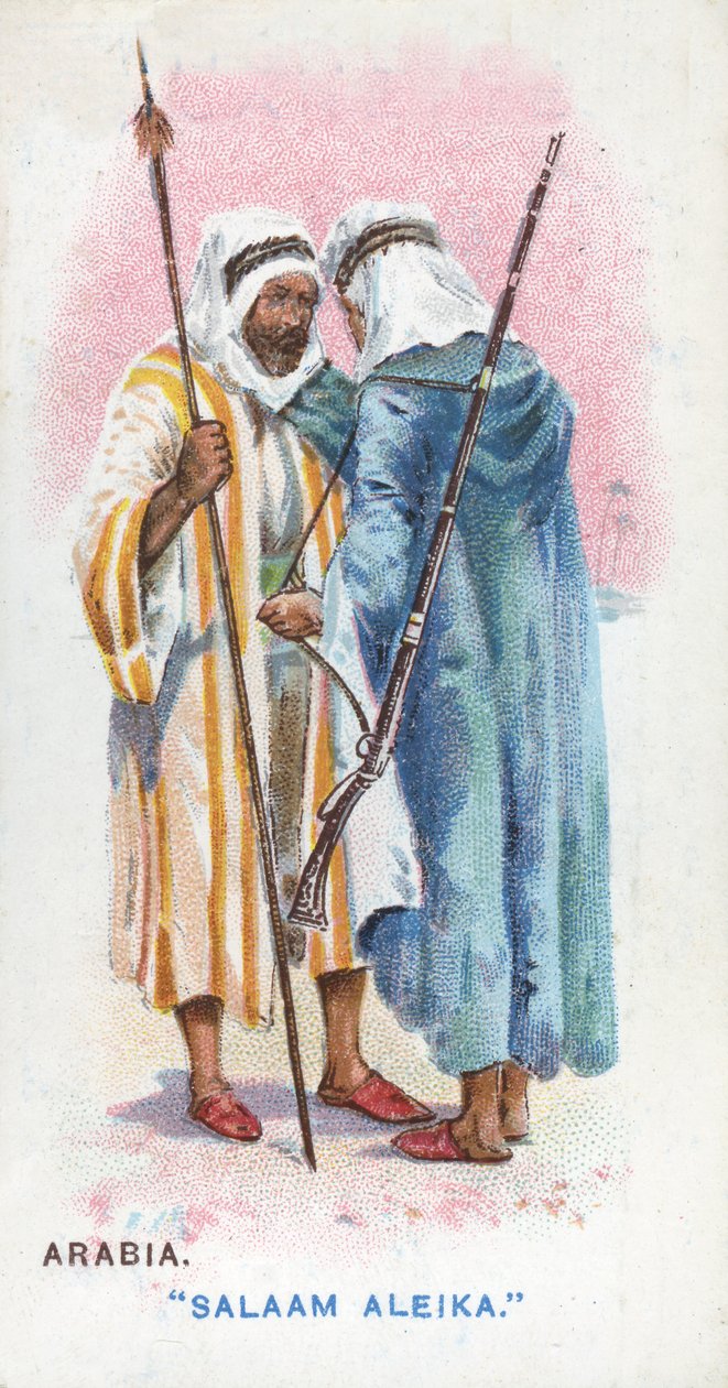 Übliche Begrüßung in Arabien, 1907 von English School