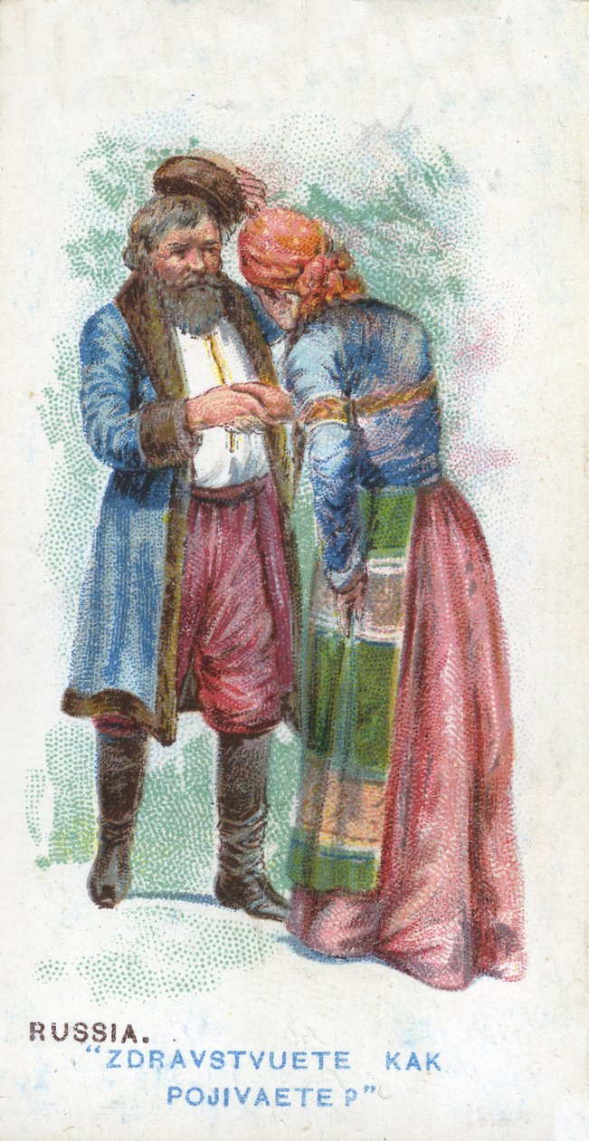 Übliche Begrüßung in Russland, 1907 von English School