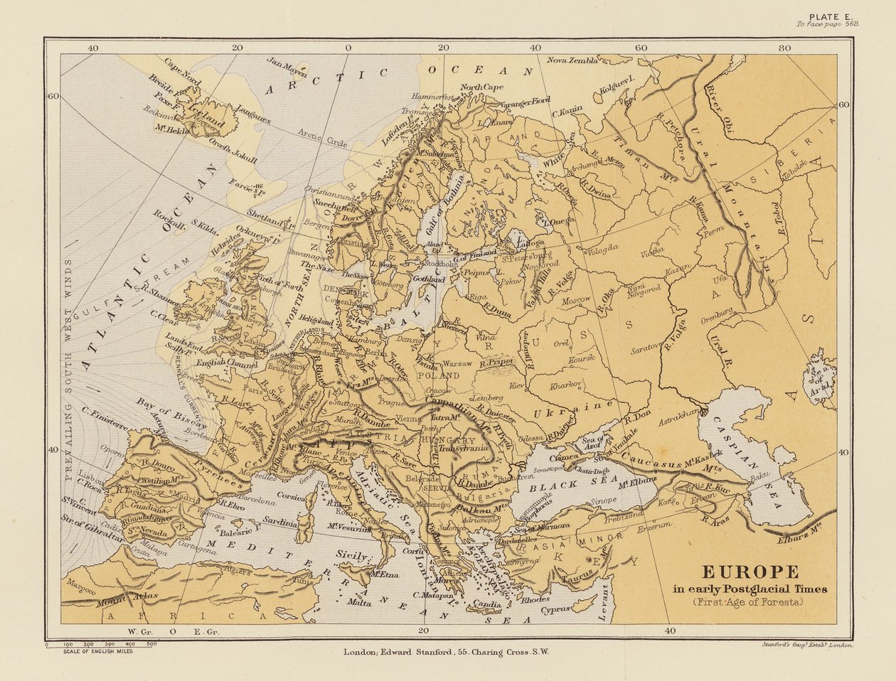 Europa in der frühen postglazialen Zeit von English School