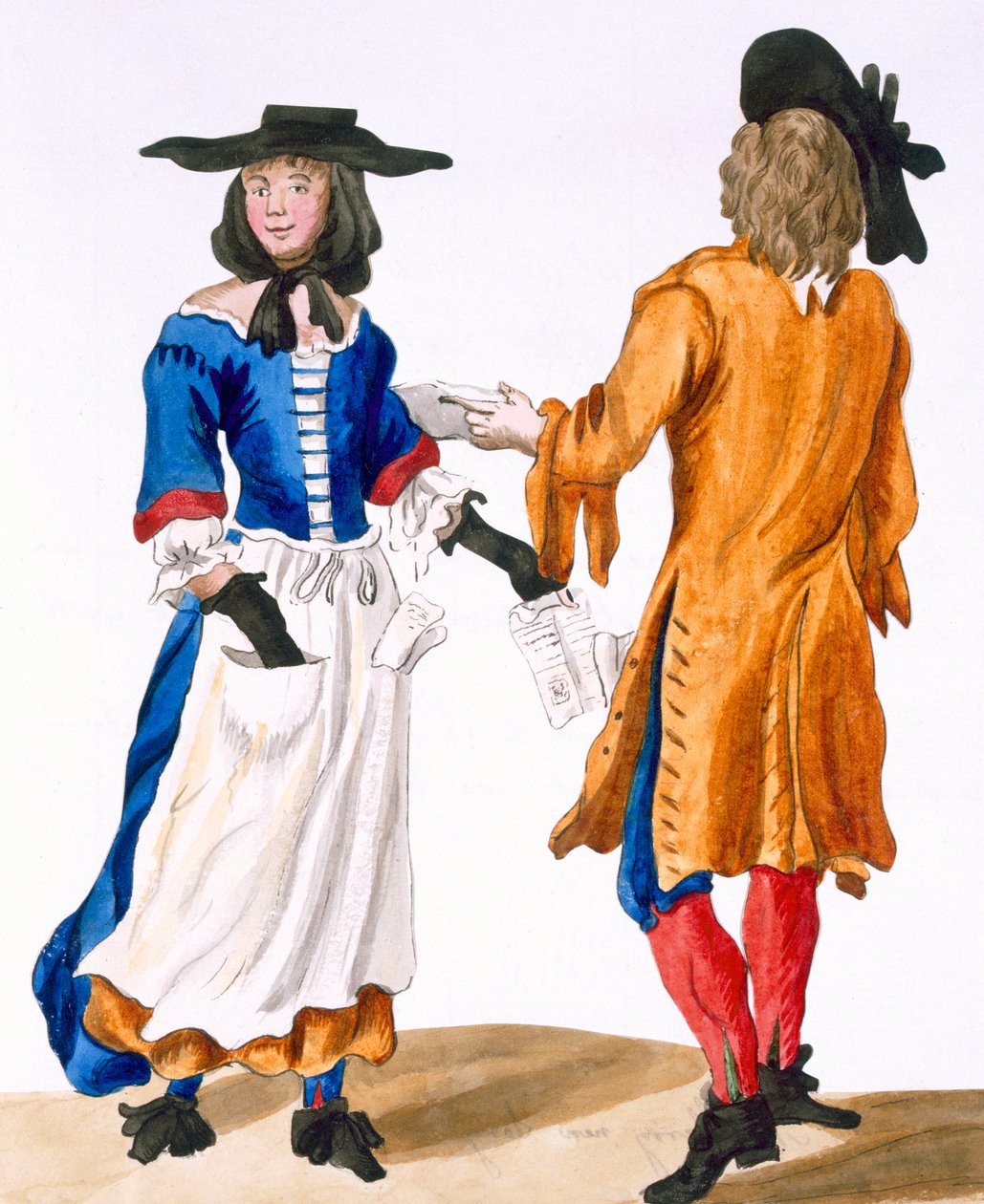 Kleidung der Balladensänger, ca. 1675 von English School