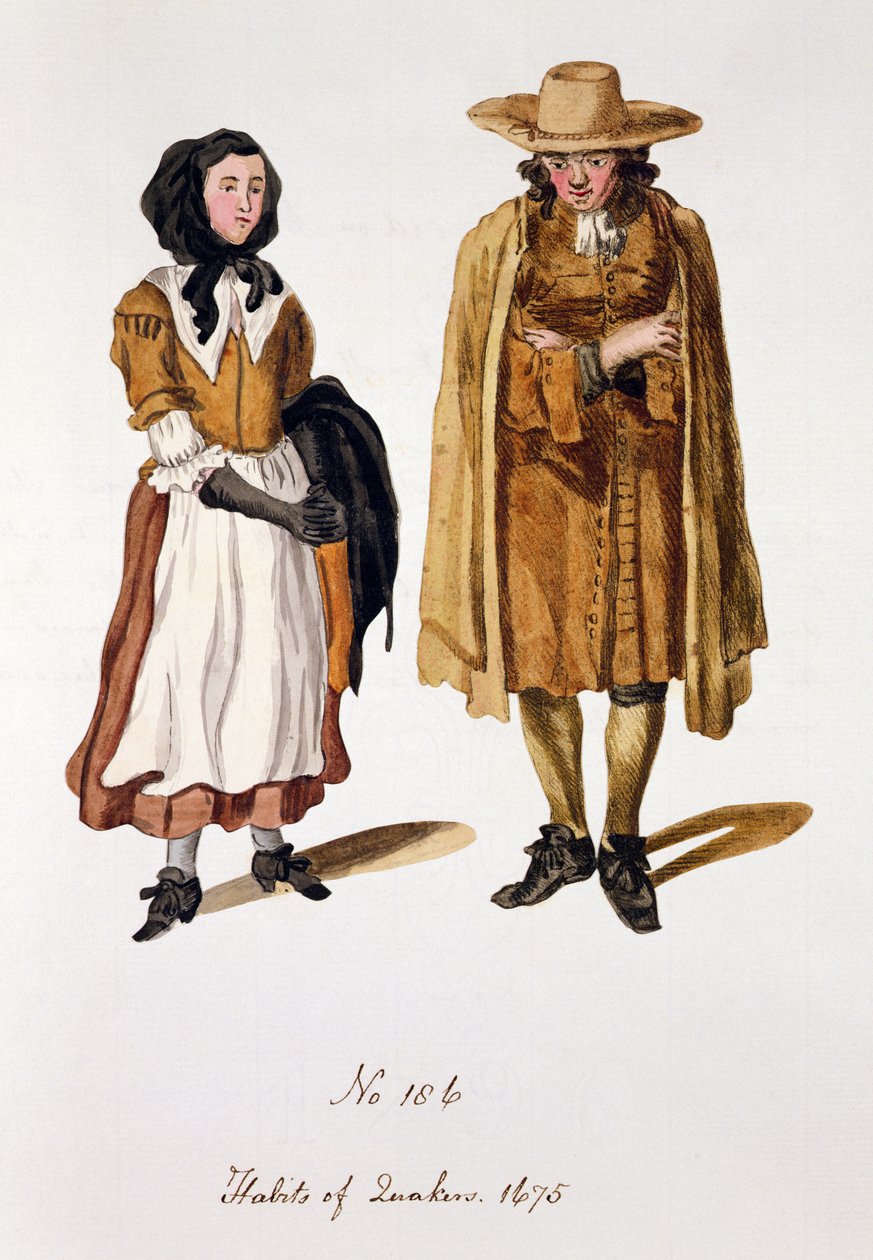 Kleidung der Quäker, 1675 von English School