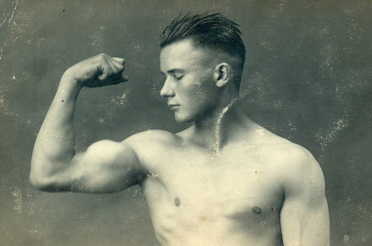 Porträt eines Bodybuilders, ca. 1898 von English School