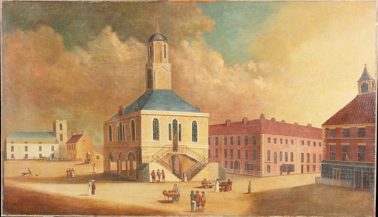 Marktplatz von South Shields, ca. 1800 von English School