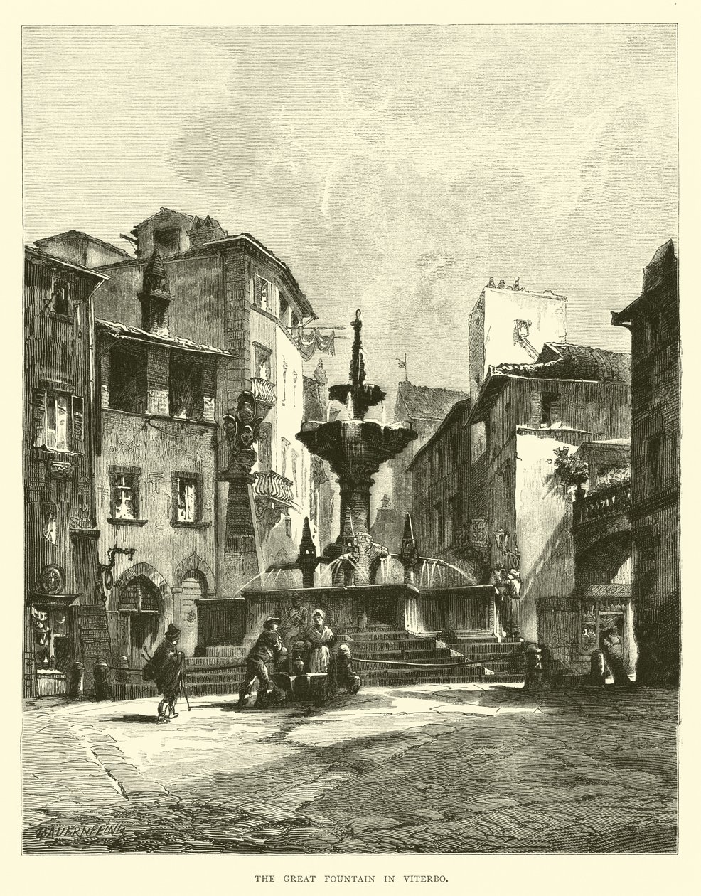 Der große Brunnen in Viterbo von English School