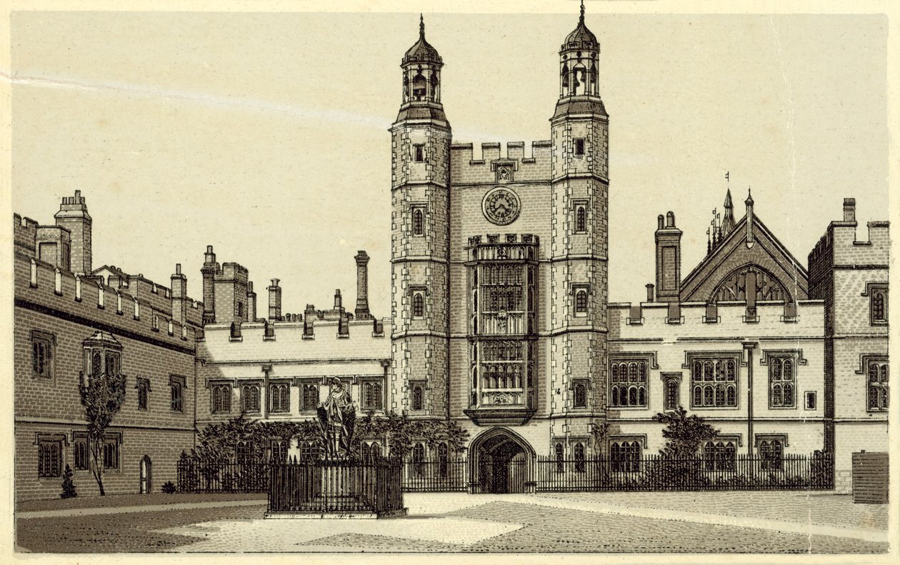 Der Innenhof, Eton College (Lithografie) von English School